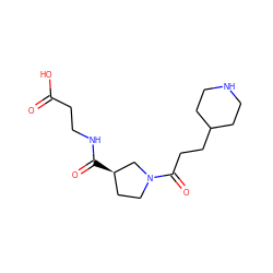 O=C(O)CCNC(=O)[C@@H]1CCN(C(=O)CCC2CCNCC2)C1 ZINC000026471957