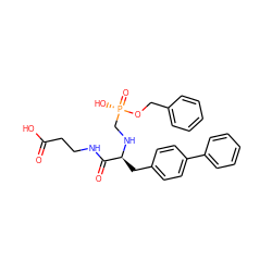 O=C(O)CCNC(=O)[C@H](Cc1ccc(-c2ccccc2)cc1)NC[P@](=O)(O)OCc1ccccc1 ZINC000013734523
