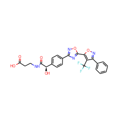 O=C(O)CCNC(=O)[C@H](O)c1ccc(-c2noc(-c3onc(-c4ccccc4)c3C(F)(F)F)n2)cc1 ZINC000167623637