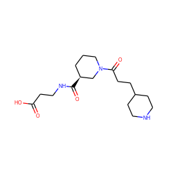 O=C(O)CCNC(=O)[C@H]1CCCN(C(=O)CCC2CCNCC2)C1 ZINC000000006041
