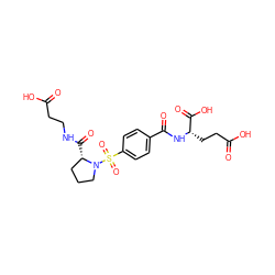 O=C(O)CCNC(=O)[C@H]1CCCN1S(=O)(=O)c1ccc(C(=O)N[C@@H](CCC(=O)O)C(=O)O)cc1 ZINC000003874330