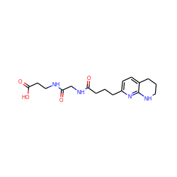 O=C(O)CCNC(=O)CNC(=O)CCCc1ccc2c(n1)NCCC2 ZINC000013436037