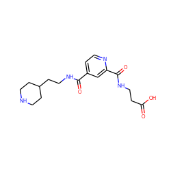 O=C(O)CCNC(=O)c1cc(C(=O)NCCC2CCNCC2)ccn1 ZINC000029485027