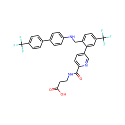 O=C(O)CCNC(=O)c1ccc(-c2cc(C(F)(F)F)ccc2CNc2ccc(-c3ccc(C(F)(F)F)cc3)cc2)cn1 ZINC000148298142