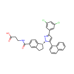 O=C(O)CCNC(=O)c1ccc2c(c1)CC[C@H]2n1nc(-c2cc(Cl)cc(Cl)c2)cc1-c1cccc2ccccc12 ZINC000653851029