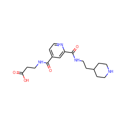 O=C(O)CCNC(=O)c1ccnc(C(=O)NCCC2CCNCC2)c1 ZINC000029488370