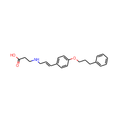 O=C(O)CCNC/C=C/c1ccc(OCCCc2ccccc2)cc1 ZINC000066074497