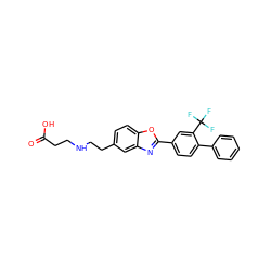 O=C(O)CCNCCc1ccc2oc(-c3ccc(-c4ccccc4)c(C(F)(F)F)c3)nc2c1 ZINC000084652166