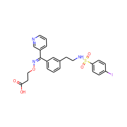 O=C(O)CCO/N=C(/c1cccnc1)c1cccc(CCNS(=O)(=O)c2ccc(I)cc2)c1 ZINC000027759087