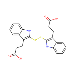 O=C(O)CCc1c(SSc2[nH]c3ccccc3c2CCC(=O)O)[nH]c2ccccc12 ZINC000013734653