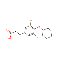 O=C(O)CCc1cc(Br)c(OC2CCCCC2)c(Br)c1 ZINC000028973833