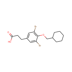 O=C(O)CCc1cc(Br)c(OCC2CCCCC2)c(Br)c1 ZINC000013643214