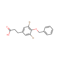 O=C(O)CCc1cc(Br)c(OCc2ccccc2)c(Br)c1 ZINC000014969130