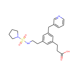 O=C(O)CCc1cc(CCNS(=O)(=O)N2CCCC2)cc(Cc2cccnc2)c1 ZINC000013765930