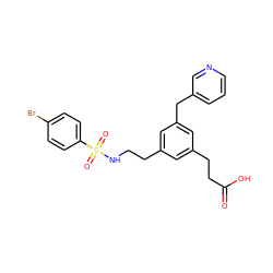 O=C(O)CCc1cc(CCNS(=O)(=O)c2ccc(Br)cc2)cc(Cc2cccnc2)c1 ZINC000001482899