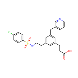 O=C(O)CCc1cc(CCNS(=O)(=O)c2ccc(Cl)cc2)cc(Cc2cccnc2)c1 ZINC000000598334