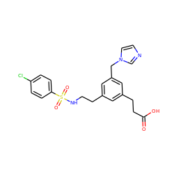 O=C(O)CCc1cc(CCNS(=O)(=O)c2ccc(Cl)cc2)cc(Cn2ccnc2)c1 ZINC000013765904