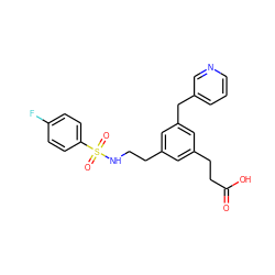 O=C(O)CCc1cc(CCNS(=O)(=O)c2ccc(F)cc2)cc(Cc2cccnc2)c1 ZINC000013765915