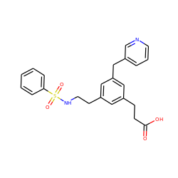 O=C(O)CCc1cc(CCNS(=O)(=O)c2ccccc2)cc(Cc2cccnc2)c1 ZINC000013765907