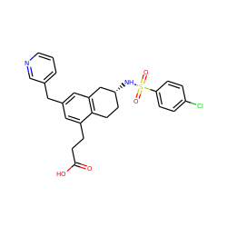 O=C(O)CCc1cc(Cc2cccnc2)cc2c1CC[C@@H](NS(=O)(=O)c1ccc(Cl)cc1)C2 ZINC000003828513