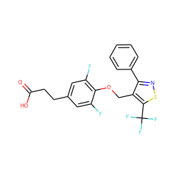 O=C(O)CCc1cc(F)c(OCc2c(-c3ccccc3)nsc2C(F)(F)F)c(F)c1 ZINC000217524033