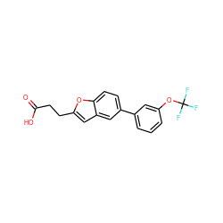 O=C(O)CCc1cc2cc(-c3cccc(OC(F)(F)F)c3)ccc2o1 ZINC001772627241