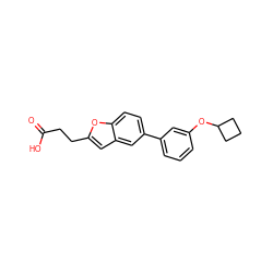 O=C(O)CCc1cc2cc(-c3cccc(OC4CCC4)c3)ccc2o1 ZINC001772642219