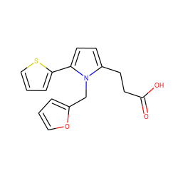 O=C(O)CCc1ccc(-c2cccs2)n1Cc1ccco1 ZINC000000470992