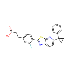 O=C(O)CCc1ccc(-c2nc3ccc(C4(c5ccccc5)CC4)nc3s2)c(F)c1 ZINC000082156121