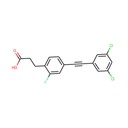 O=C(O)CCc1ccc(C#Cc2cc(Cl)cc(Cl)c2)cc1F ZINC000096270393