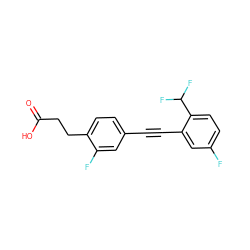 O=C(O)CCc1ccc(C#Cc2cc(F)ccc2C(F)F)cc1F ZINC000096270394