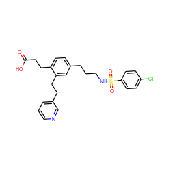 O=C(O)CCc1ccc(CCCNS(=O)(=O)c2ccc(Cl)cc2)cc1CCc1cccnc1 ZINC000029394523