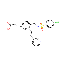 O=C(O)CCc1ccc(CNS(=O)(=O)c2ccc(Cl)cc2)c(CCc2cccnc2)c1 ZINC000029394526