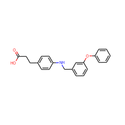 O=C(O)CCc1ccc(NCc2cccc(Oc3ccccc3)c2)cc1 ZINC000013831241