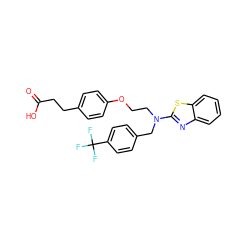 O=C(O)CCc1ccc(OCCN(Cc2ccc(C(F)(F)F)cc2)c2nc3ccccc3s2)cc1 ZINC000028902548