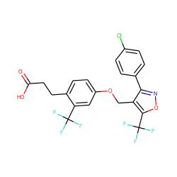 O=C(O)CCc1ccc(OCc2c(-c3ccc(Cl)cc3)noc2C(F)(F)F)cc1C(F)(F)F ZINC001772648906