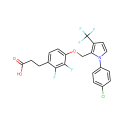 O=C(O)CCc1ccc(OCc2c(C(F)(F)F)ccn2-c2ccc(Cl)cc2)c(F)c1F ZINC000225937929