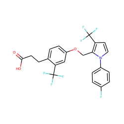 O=C(O)CCc1ccc(OCc2c(C(F)(F)F)ccn2-c2ccc(F)cc2)cc1C(F)(F)F ZINC000221866905