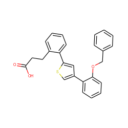 O=C(O)CCc1ccccc1-c1cc(-c2ccccc2OCc2ccccc2)cs1 ZINC000013554036