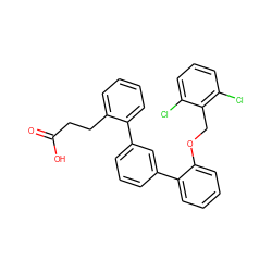 O=C(O)CCc1ccccc1-c1cccc(-c2ccccc2OCc2c(Cl)cccc2Cl)c1 ZINC000013554034