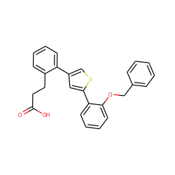 O=C(O)CCc1ccccc1-c1csc(-c2ccccc2OCc2ccccc2)c1 ZINC000013554037