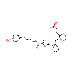 O=C(O)CCc1ccccc1C[C@@H]1[C@H]2CC[C@@H](O2)[C@@H]1c1nc(C(=O)NCCCCc2ccc(O)cc2)co1 ZINC000169304209