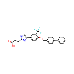 O=C(O)CCc1nc(-c2ccc(OCc3ccc(-c4ccccc4)cc3)c(C(F)(F)F)c2)c[nH]1 ZINC000095593432