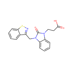 O=C(O)CCn1c(=O)n(Cc2nsc3ccccc23)c2ccccc21 ZINC000072175133