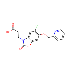 O=C(O)CCn1c(=O)oc2cc(OCc3ccccn3)c(Cl)cc21 ZINC001772577151