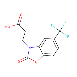 O=C(O)CCn1c(=O)oc2ccc(C(F)(F)F)cc21 ZINC000039280026