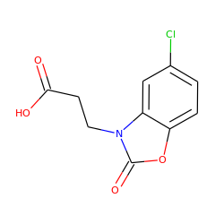 O=C(O)CCn1c(=O)oc2ccc(Cl)cc21 ZINC000006528356