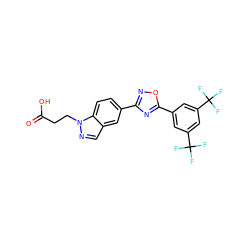 O=C(O)CCn1ncc2cc(-c3noc(-c4cc(C(F)(F)F)cc(C(F)(F)F)c4)n3)ccc21 ZINC000073159543