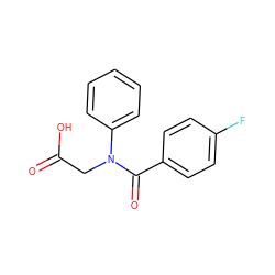 O=C(O)CN(C(=O)c1ccc(F)cc1)c1ccccc1 ZINC000013822464