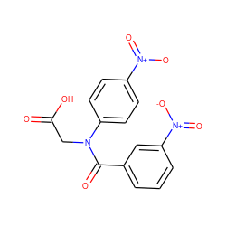 O=C(O)CN(C(=O)c1cccc([N+](=O)[O-])c1)c1ccc([N+](=O)[O-])cc1 ZINC000003790581